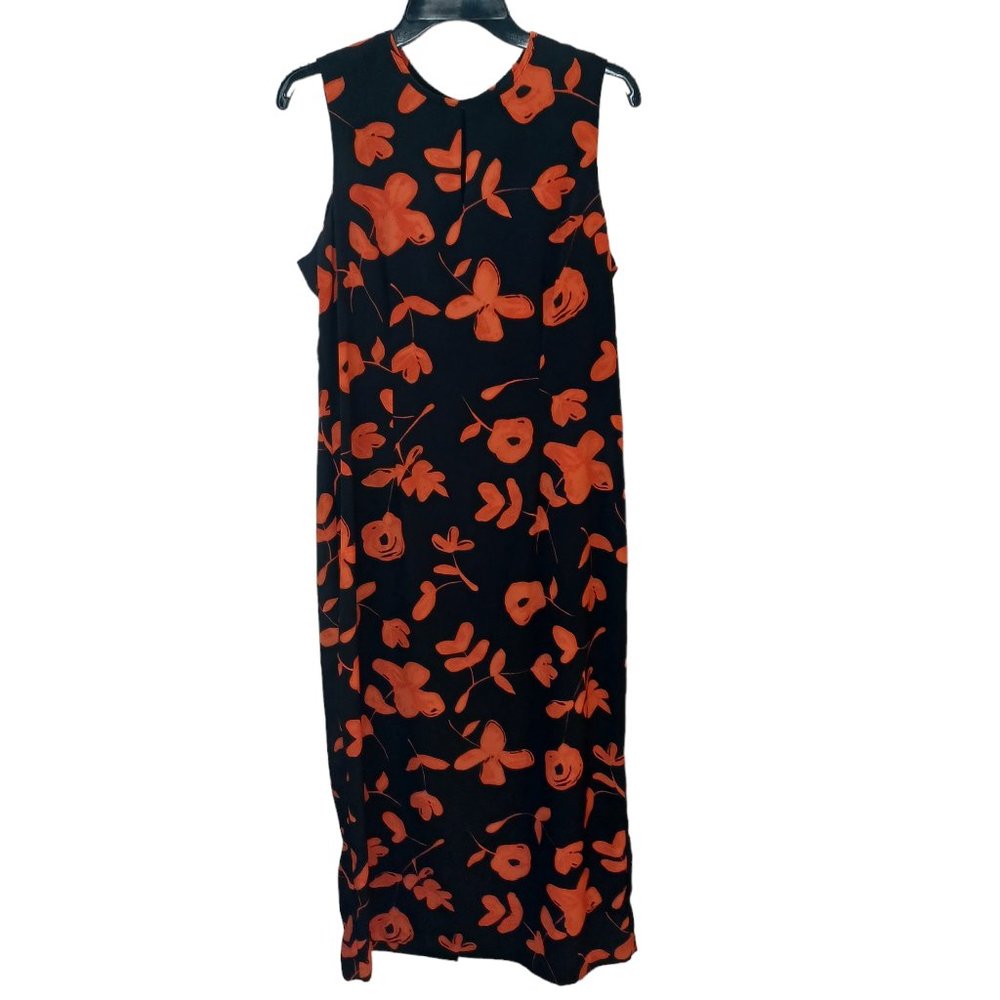 Cato Studio C Vintage Black And Orange Floral Dress Size 14